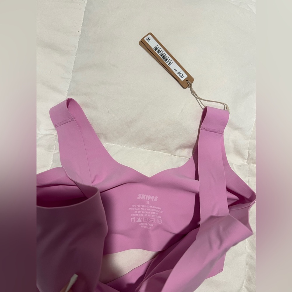 SKIMS NAKED PLUNGE LONGLINE BRALETTE PETAL XS - Picture 6 of 6